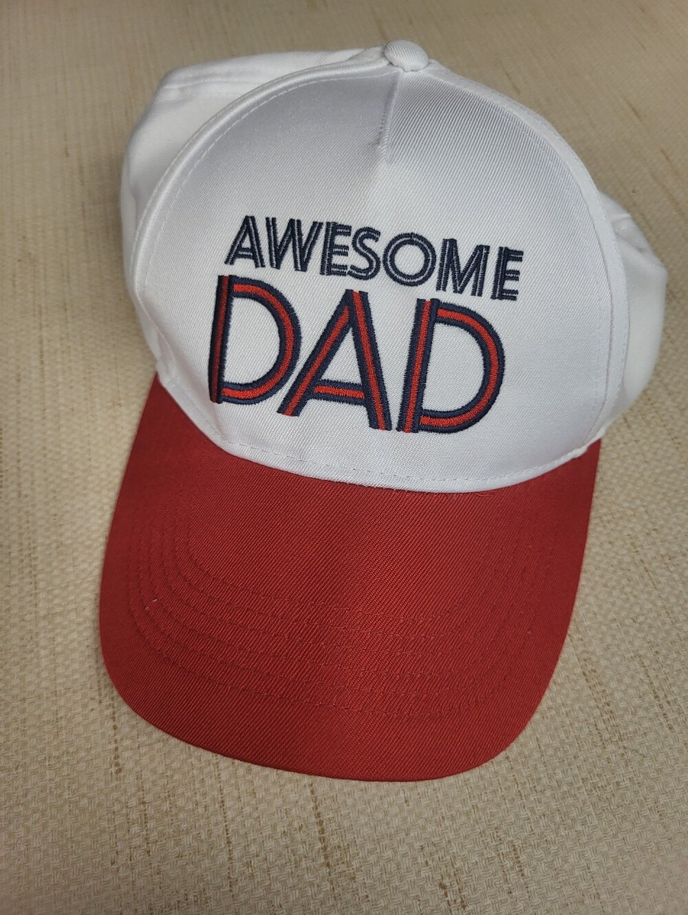 Awesome Dad White Red Ball Cap Fathere Day Anniversery Gift